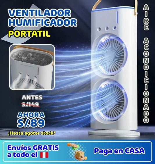 VENTILADOR  HUMIFICADOR 5 EN 1 PORTATIL